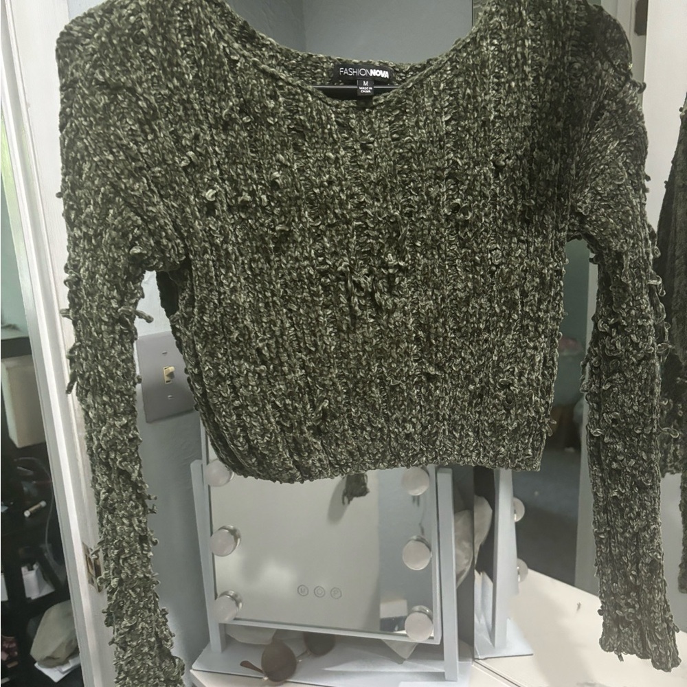 Fashion Nova Forest Green Knit Sweater